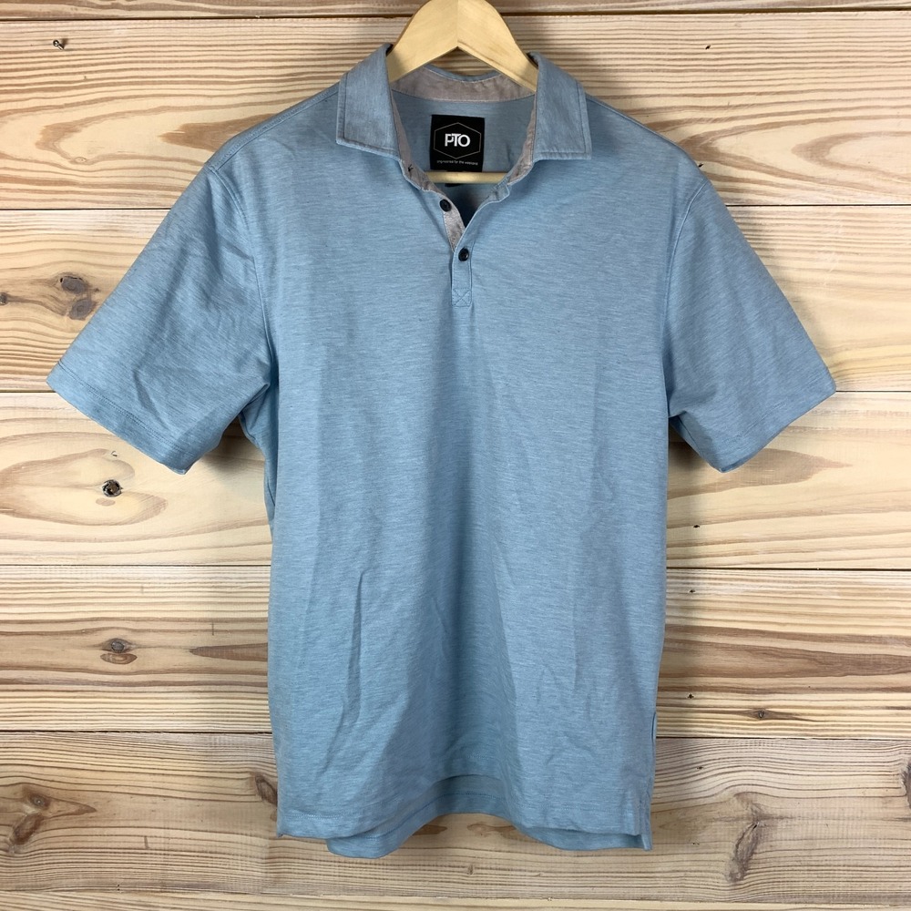 PTO Polo Shirt Mens‎ Medium Moisture Wicking Athletic Golf Weekend